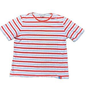 Kule Women's Small Red, Light Blue, and White Striped T-shirt